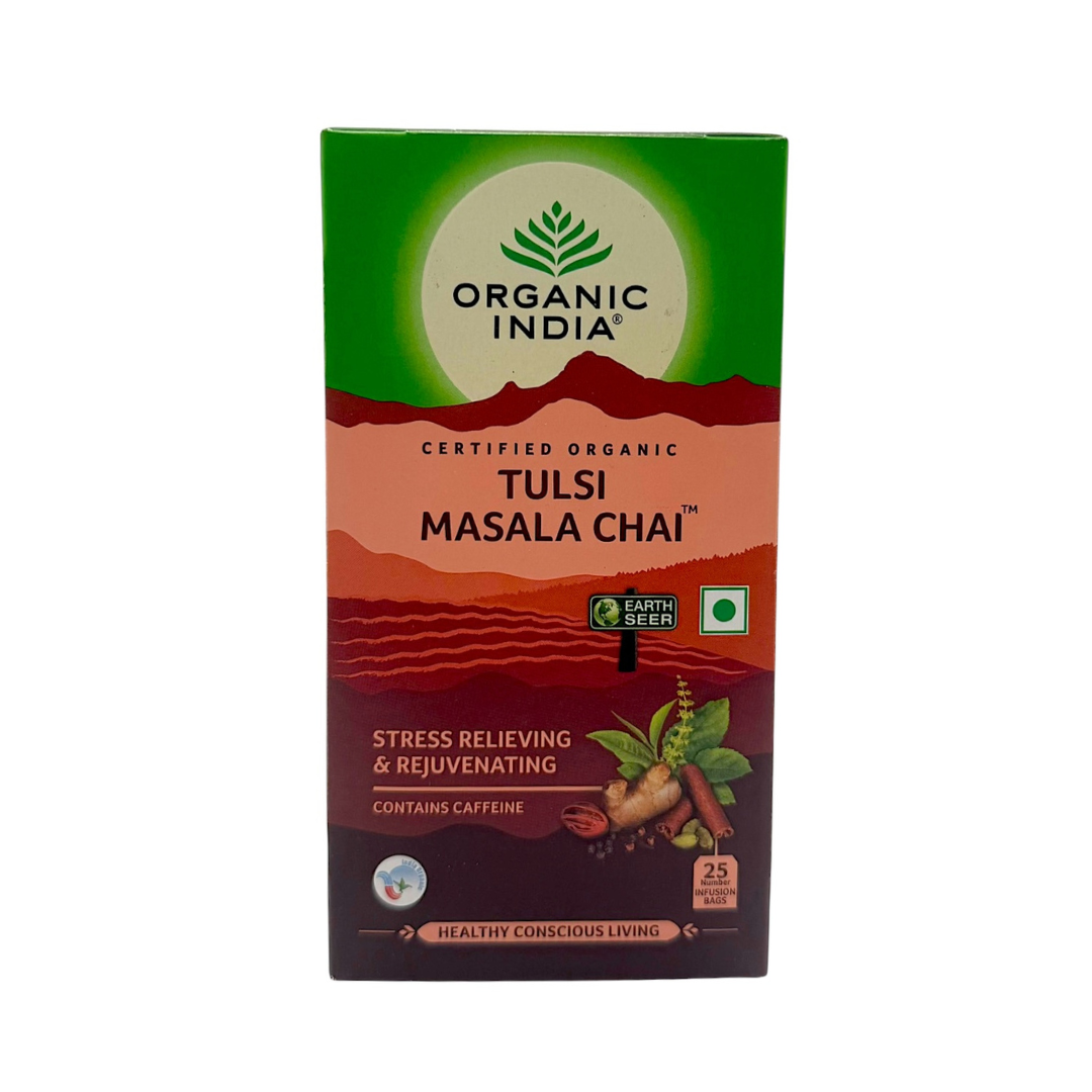 Organic India Tulsi Chai Masala 25 Tea Bags | Caffeine Free