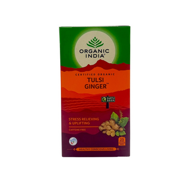 Organic India Tulsi Ginger 25 Tea Bags | Caffeine Free