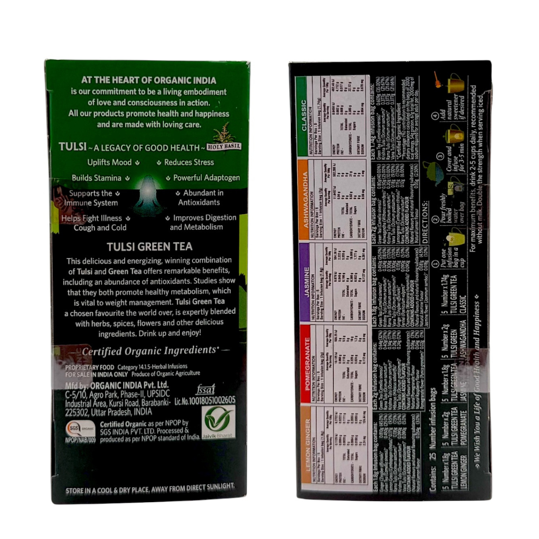 Pack Of 2 Organic India Tulsi Original Tea - 25 Bags Each, Free Shipping