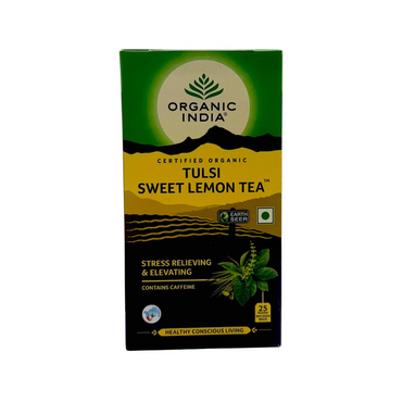 Organic India Tulsi Sweet Lemon 25 Tea Bags | Caffeine Free
