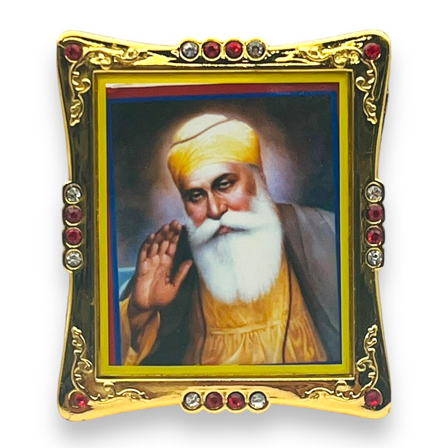 Car Stickon Acrylic Square GN with Ek Stand An Guru Nanak Ji-9351235041438