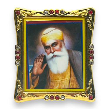 Car Stickon Acrylic Square GN with Ek Stand An Guru Nanak Ji-9351235041438
