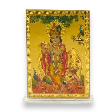 Car Stickon Golden Stand Krishna ji-9351235041131