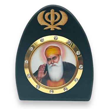 Car Stickon No10 Wooden Stand Guru Nank Dev Ji-9351235041452