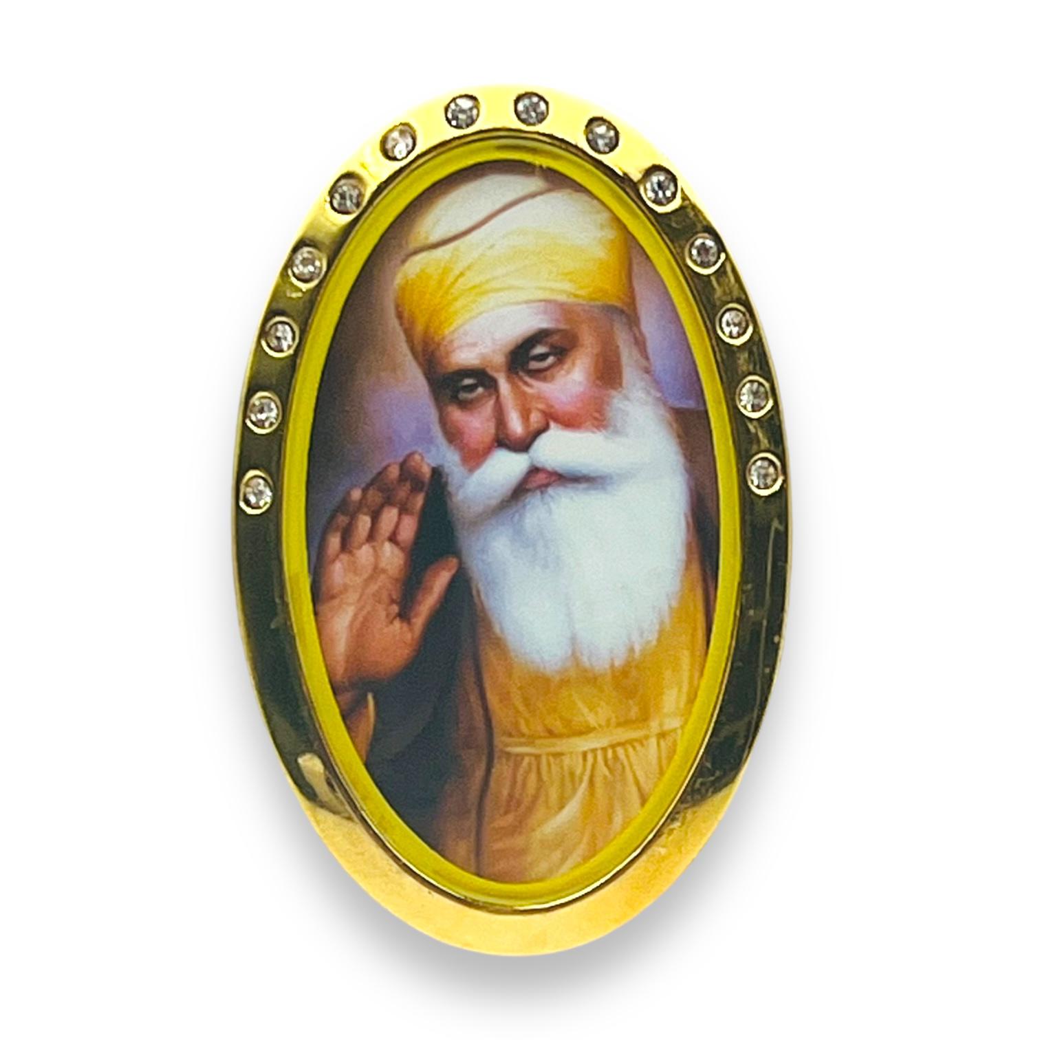 Car Stickon Oval Stand New Acrylic Guru Nanak Ji-9351235041445