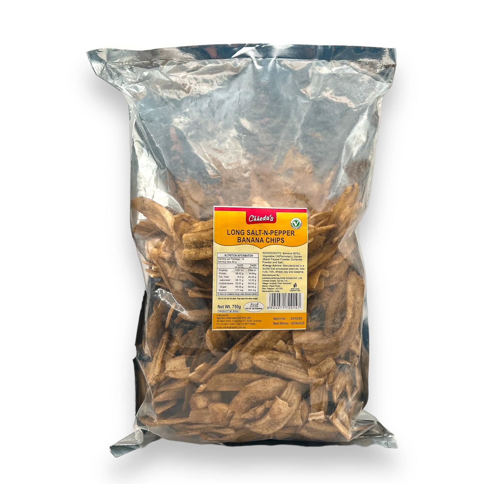 Chhedas Long Salt N Pepper Banana Chips 750Gm
