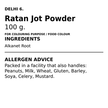 Delhi 6 Ratanjot Powder 100g | Alkanet Root Powder | Traditional Food Colouring