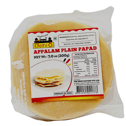 Delhi 6 Appalam Plain  Papad 200gm- 3.5''