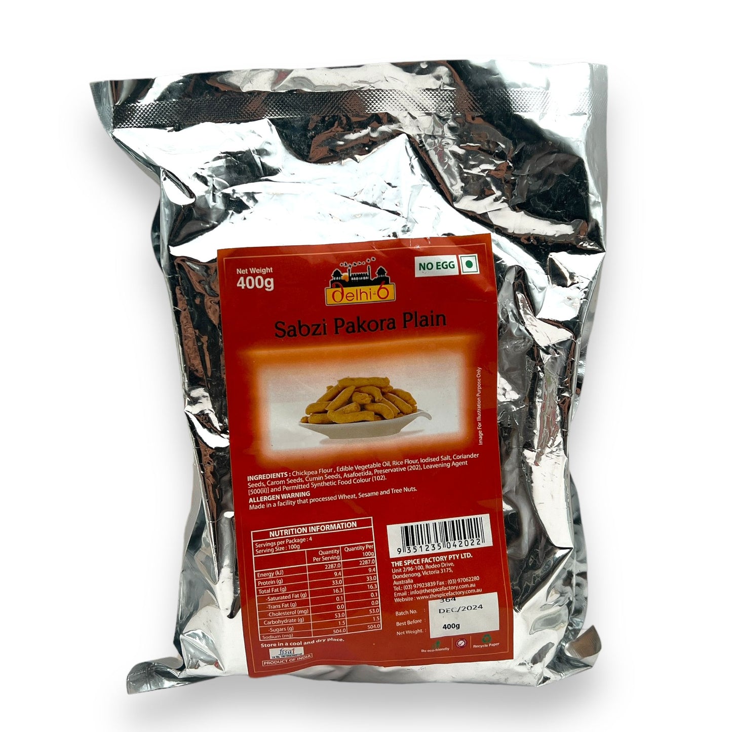 Delhi 6 Sabzi Pakora Plain 400g | Jar Packing | Ready to Eat Snack