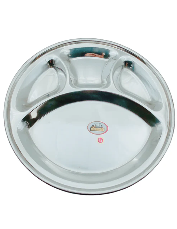 Delhi 6 Steel Divided Thali 4 Compartment No. 13