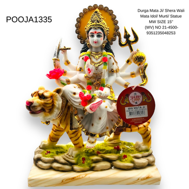 Durga Mata Ji/ Shera Wali Mata Jumbo Idol/ Murti/ Statue  MW SIZE 15.5" x 8'' x 17.5''- (WV) NO 21-4500- 9351235048253/ 9351235049670
