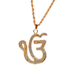 Ek Onkar With Chain Car Hanging Gold Medium-9351235029757