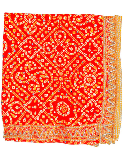 Fancy Pooja Cloth/ Mata Puja Chunri Bandhani (20'' x 40'')