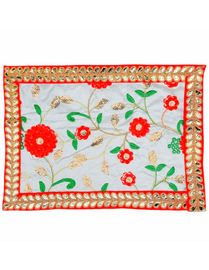 Fancy Pooja Cloth/ Mata Puja Chunri (Multi Sunflower 9'' x 13'')