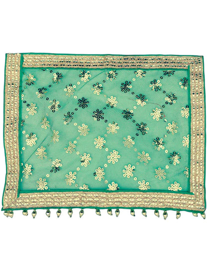 Fancy Pooja Cloth/ Mata Puja Chunri (Net Bindiya 9'' x 13'')