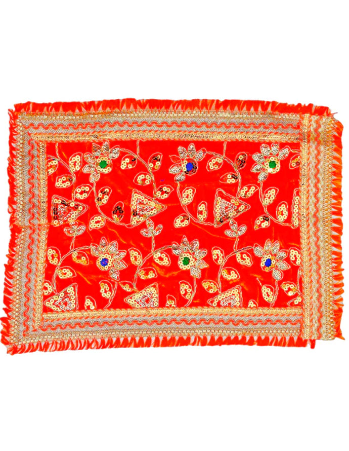 Fancy Pooja Cloth/ Mata Puja Chunri (Velvet 12'' x 20'')
