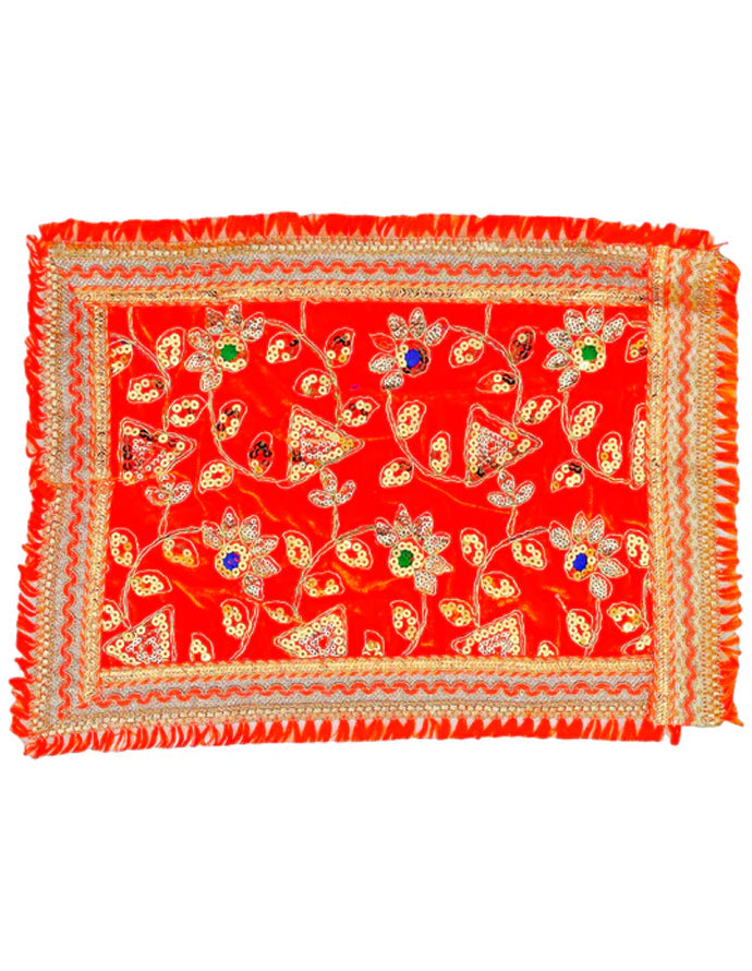 Fancy Pooja Cloth/ Mata Puja Chunri (Velvet 9'' x 13'')
