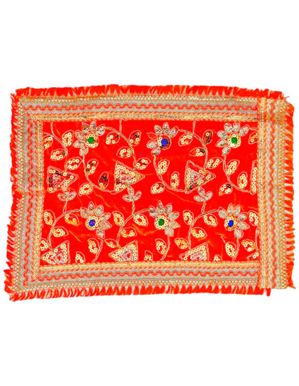Fancy Pooja Cloth/ Mata Puja Chunri (Velvet 9'' x 13'')