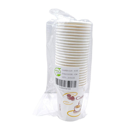 Green Earth Paper Cup 8 Oz 25Pc