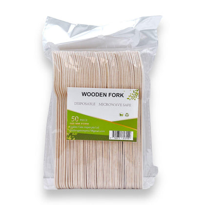 Green Earth Disposable Wooden Forks 50Pc