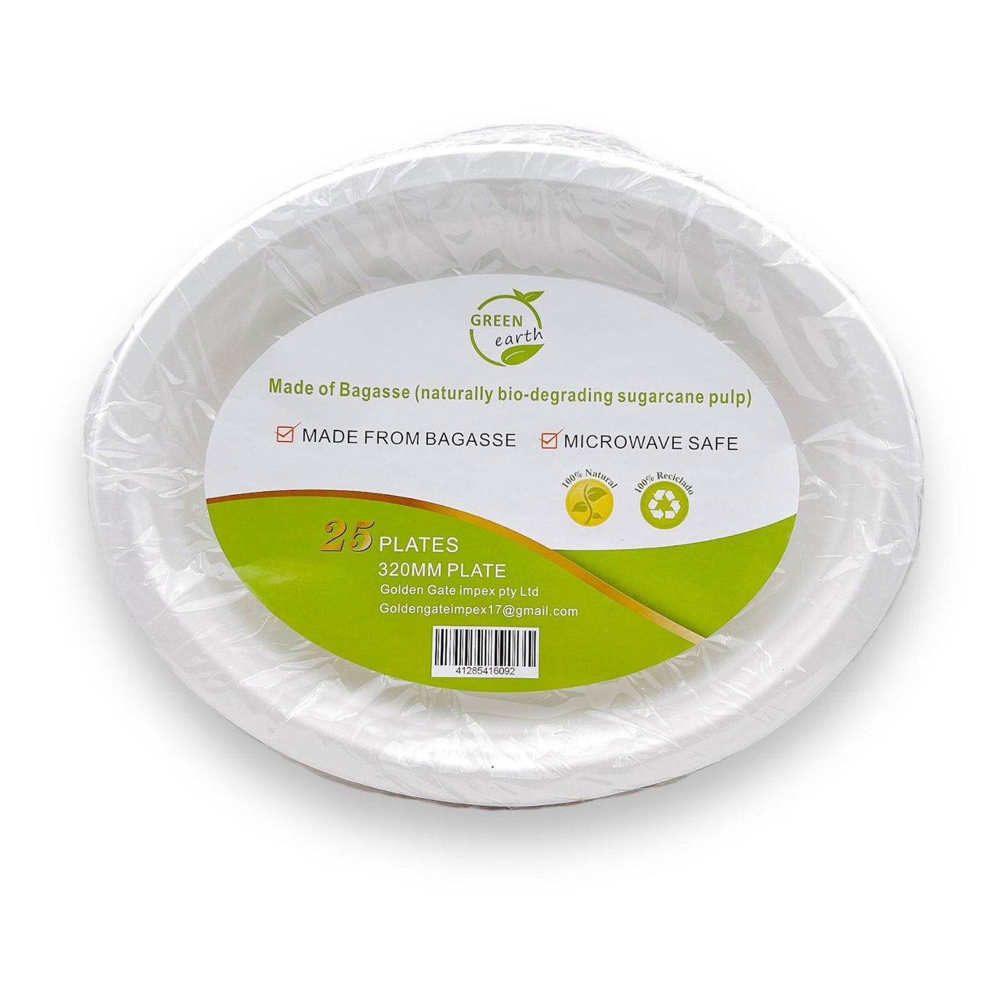 Green Earth 12" Oval Shape 320MM Plate 25Pc