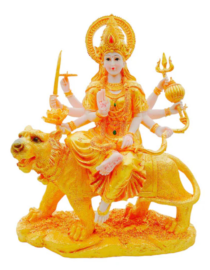 Golden Durga Idol/ Statue/ Murti F1263 Size:6X14X45Cm (19