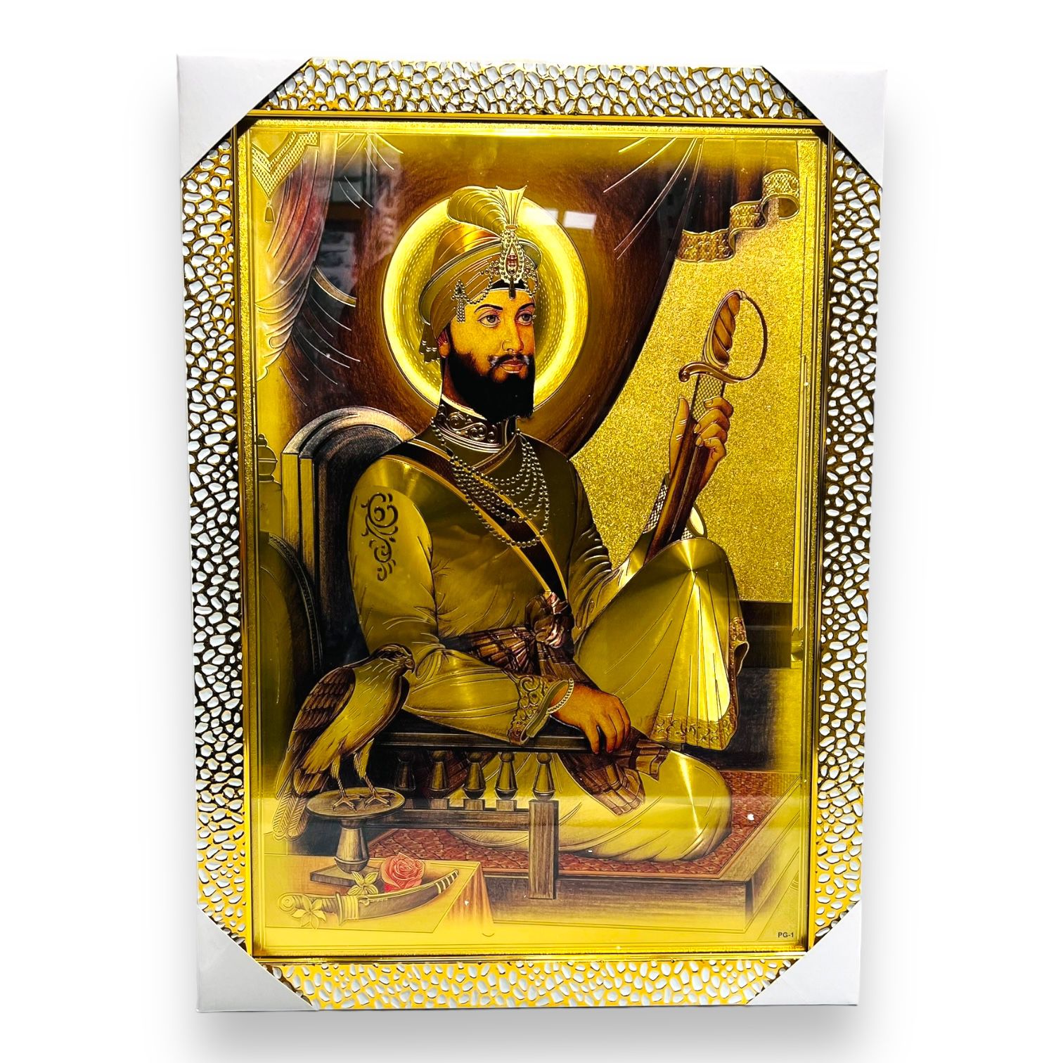 Photo Frame Guru Gobind Singh Ji BA- (SIZE- 16x 24)- Golden- 9351235048956
