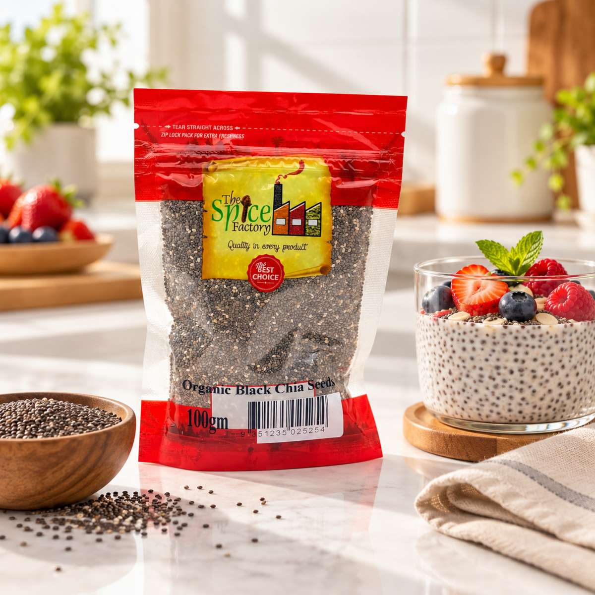 TSF Organic Black Chia Seeds 100g | Organic Chia Seeds | Pantry & Cooking Ingredient