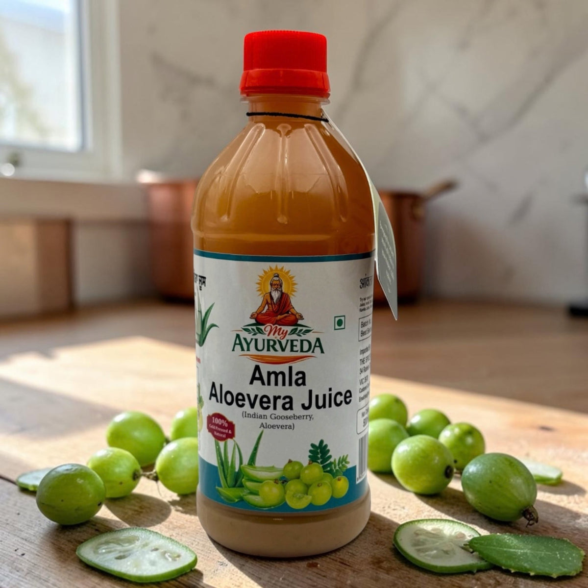 My Ayurveda Amla Aloevera Juice 500ml | Indian Gooseberry & Aloevera |100% Cold Processed & Natural