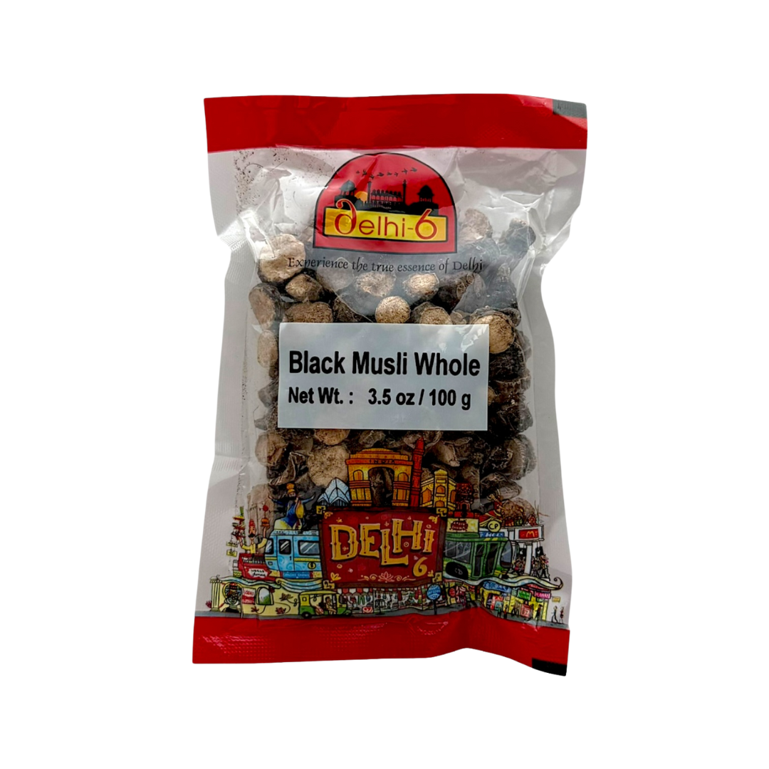 Delhi 6 Black Musli Whole/ Kali Musli/ Ayurvedic Herb Used to Enhance your Energy, Immunity, Improve Stamina, Manage Stress and Overall Health 100g