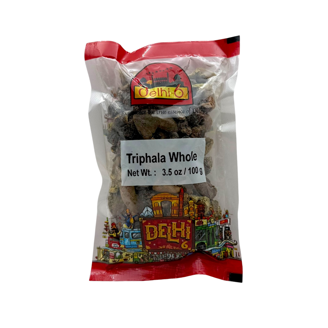 Delhi 6 Triphala/ Three Fruit Whole / Indian Gooseberry (Amalaki), Bibhitaki, and Haritaki fruits|Natural Herb For Supporting Digestion, Immunity, and Detoxification 100gm