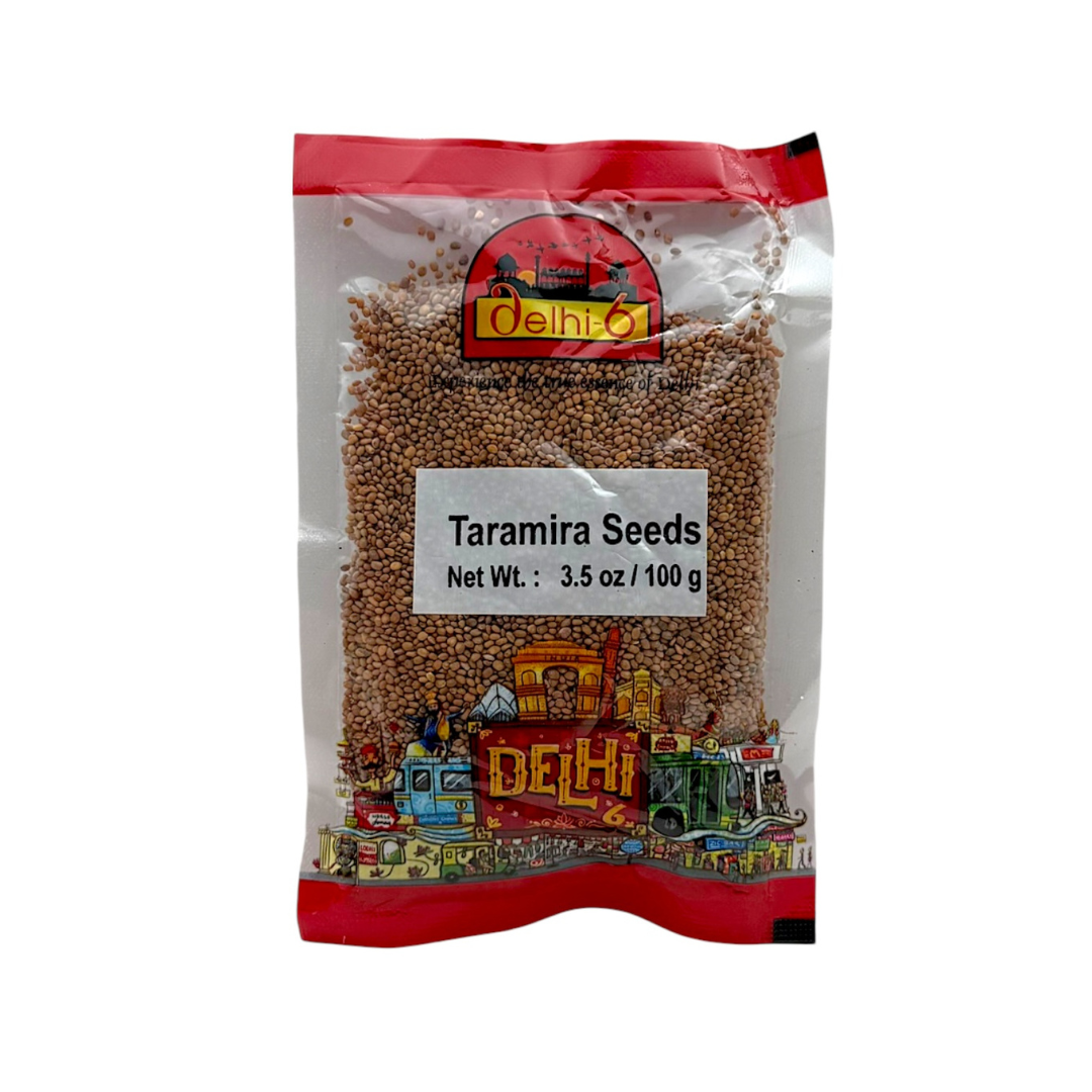 Delhi 6 Taramira/ Arugula/ Eruca Sativa Seeds/ Ayurvedic Herb Used for Traditional Hair Treatments, Stimulating Appetite, Source of Protein and minerals like Calcium and Potassium 100g