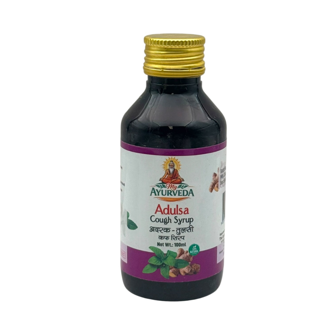 Adulsa Syrup Buy My Ayurveda Adulsa Cough Syrup 100ml with Ginger & Tulsi | 100% ...