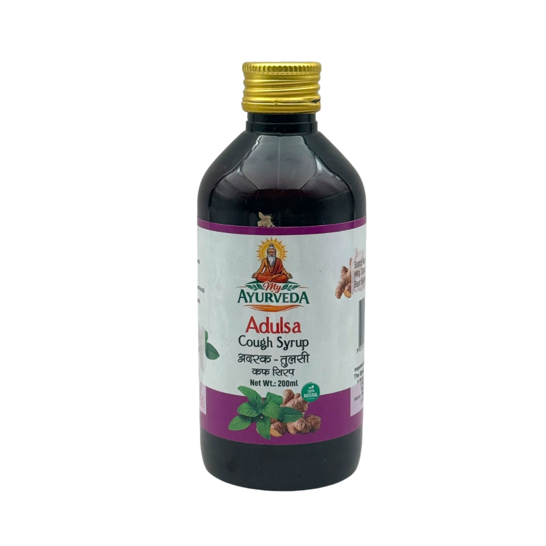 Adulsa Syrup Buy My Ayurveda Adulsa Cough Syrup 200ml with Ginger & Tulsi | 100% ...