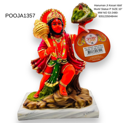 Hanuman Ji Kesari Idol/ Murti/ Statue P SIZE 10" MW  NO 53-2480- 9351235048444