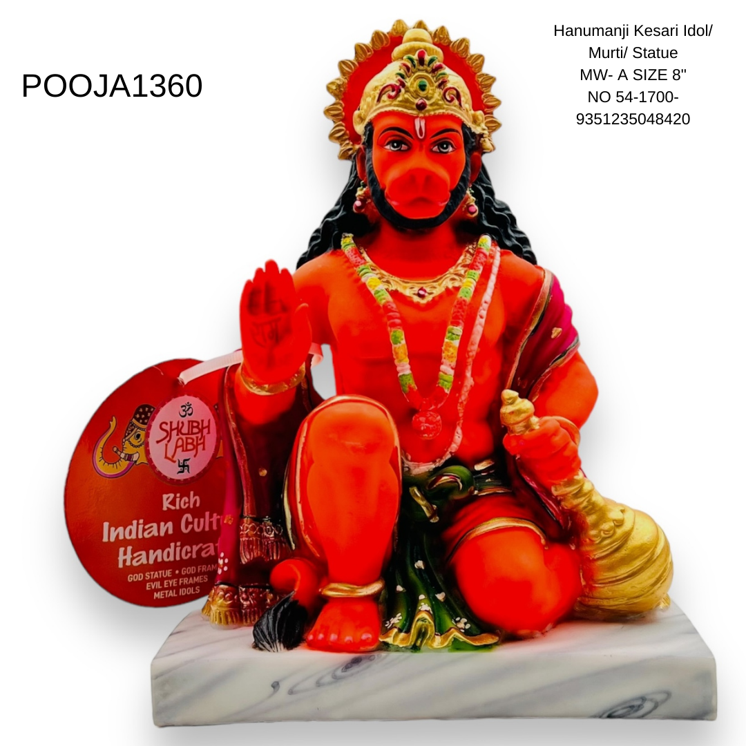 Hanumanji Kesari Idol/ Murti/ Statue MW- A SIZE 8