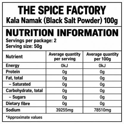 TSF Black Salt Powder 100g | Kala Namak | Indian Black Salt