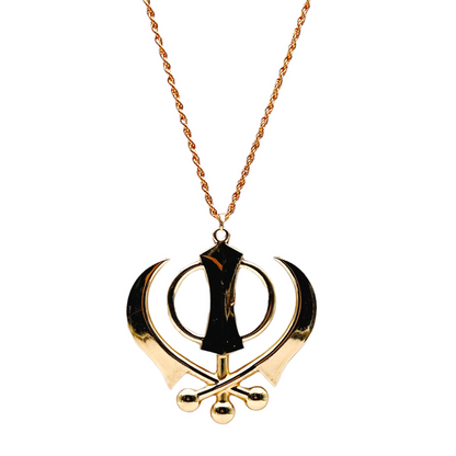 Khanda With Chain Car Hanging Silver Big-(9351235049212)