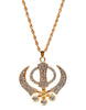 Khanda With Chain Car Hanging Gold Medium-9351235029757