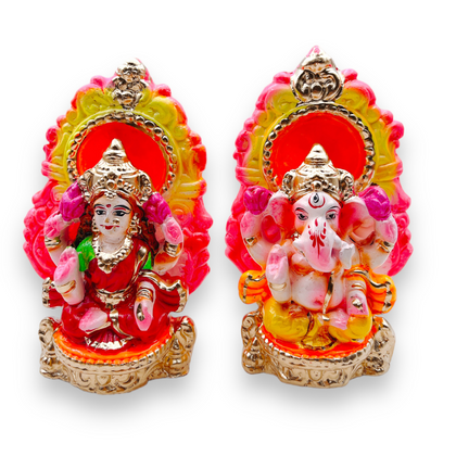 Laxmi Ganesh Set Clay Coloured (Size-4.75'') Design no 2