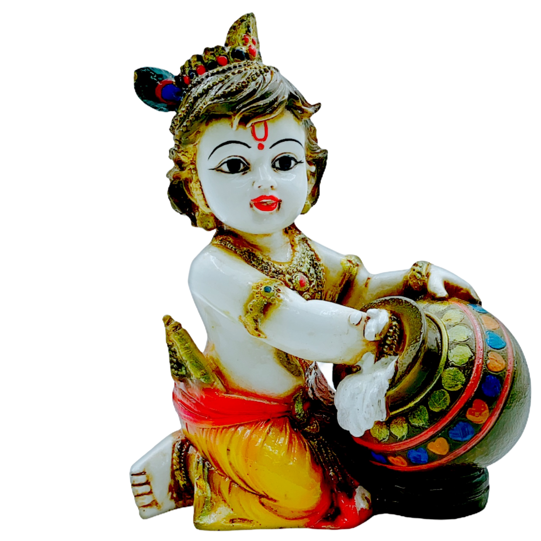 Makhan Chor Krishna (5" X 3.5" X 6.5")-Statue/ Idol/ Murti