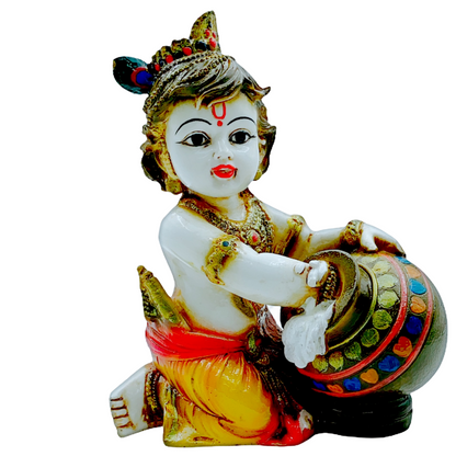 Makhan Chor Krishna (5" X 3.5" X 6.5")-Statue/ Idol/ Murti