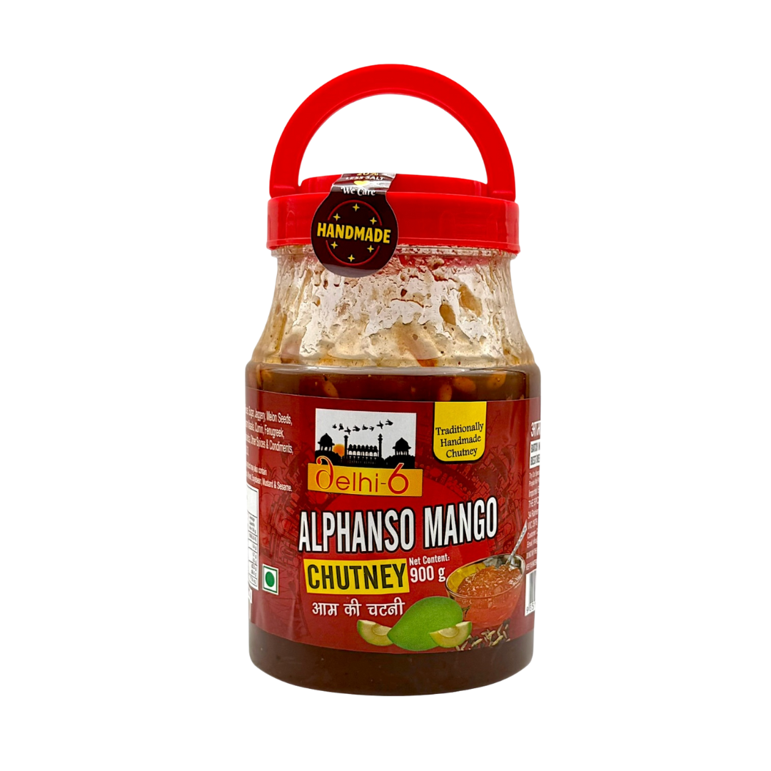 Delhi 6 Alphanso Mango Chutney | Aam Ki Chutney | 20% Less Salt & Handmade | Traditionally Homemade Chutney | Swad Ki Potli 900g - 9351235052809
