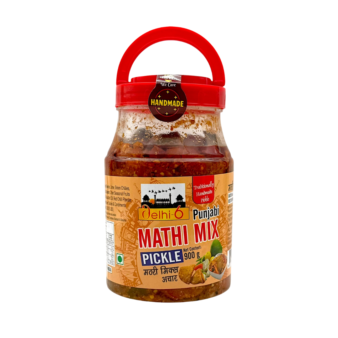 Delhi 6 Punjabi Mathi Mix Pickle | Mathri Mix  Achar | 20% Less Salt and Handmade | Traditionally Homemade Pickle | Swad Ki Potli 900g- 9351235052786