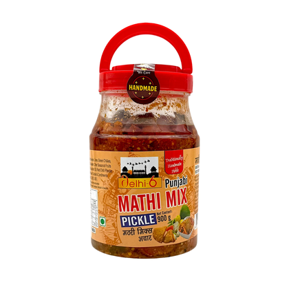 Delhi 6 Punjabi Mathi Mix Pickle | Mathri Mix  Achar | 20% Less Salt and Handmade | Traditionally Homemade Pickle | Swad Ki Potli 900g- 9351235052786