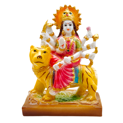 Durga (Shera Wali Mata) Idol/ Statue/ Murti Size-(4.75'' x 2.75'' x 6.5'')- Style 42
