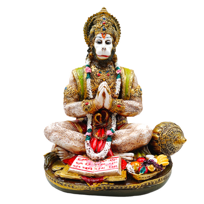 Ramayan Hanuman Statue/ Idol/ Murti-  | Size 6.5'' x 5'' x 7.5'' | Product code- NC 1074 | 9351235023564