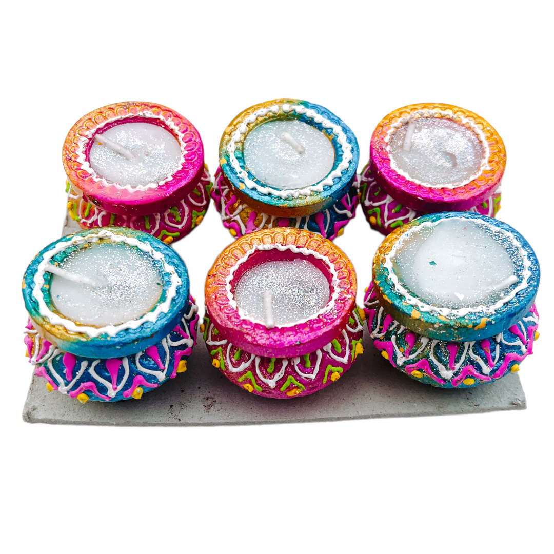 Buy Fancy Clay Diya S Wax Matki (Set of 6) from Online Grocery Shop ...