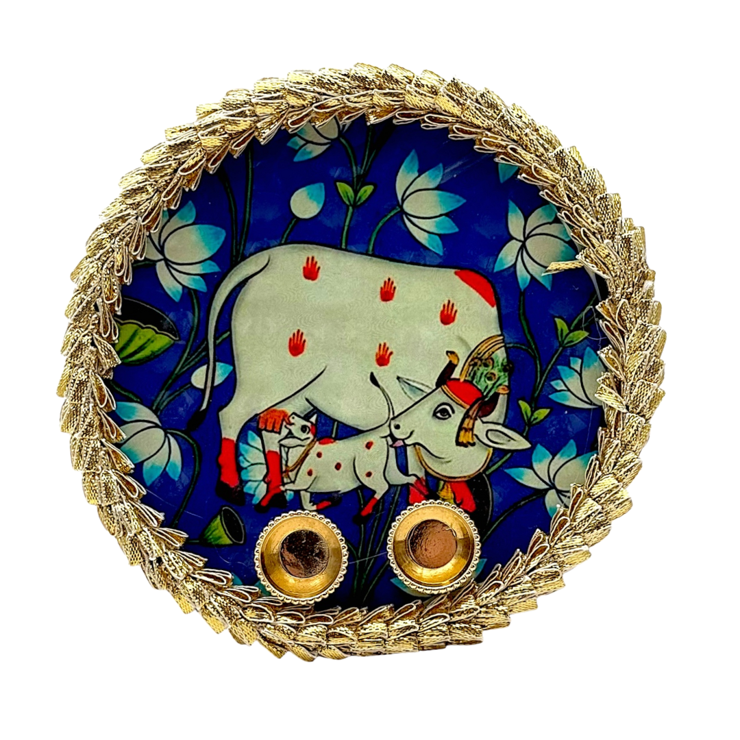 Fancy Kamdhenu Pooja Thali / Puja Plate- Size 6''- Style C | 9351235058474
