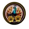 Fancy Diwali Pooja Thali with Peacock Design | With Sindoor & Chandan Holders | Puja Plate 4.5'' – Style A | 9351235058481
